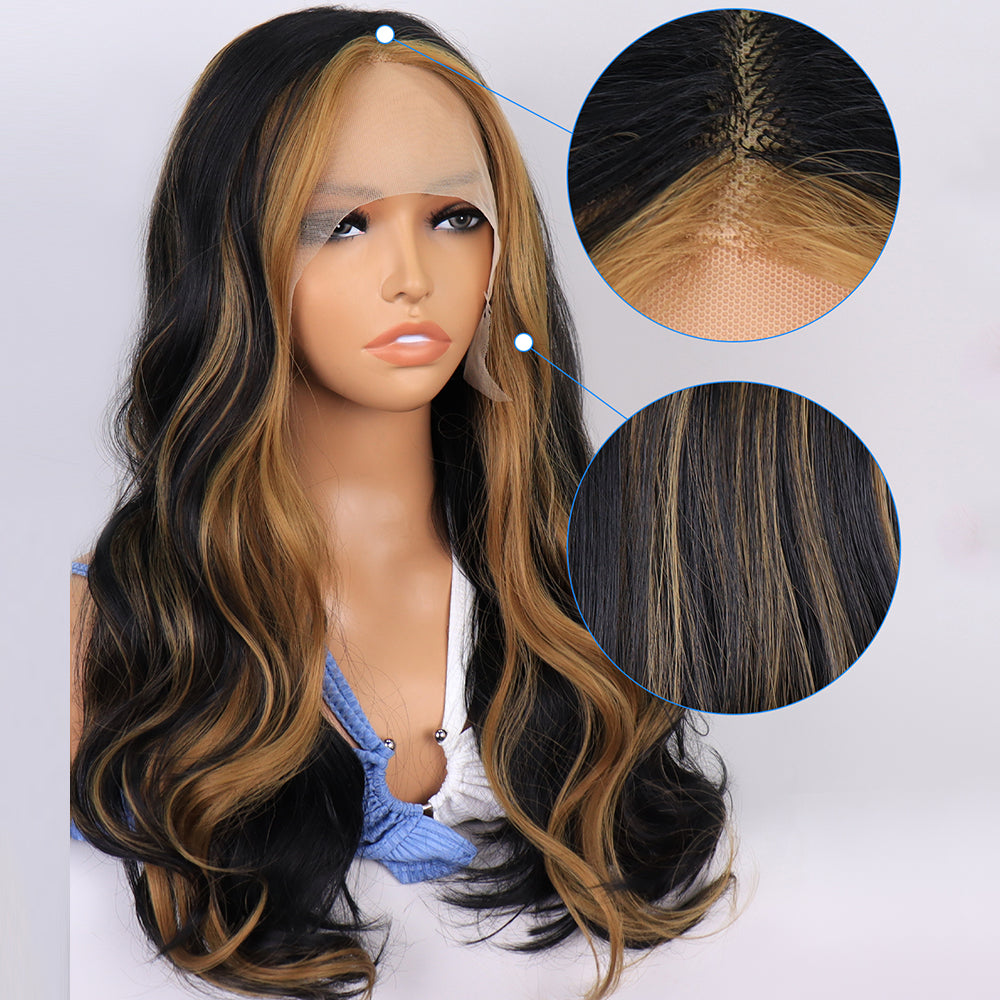 ✨2PCS 50% OFF✨ 22inch P14346 ombre brown color lace front synthetic wig