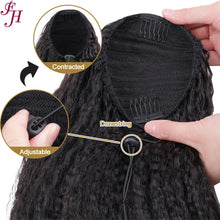 Load image into Gallery viewer, FH Unprocessed Natural Virgin Raw Kinky Straight Human Brazilian Hair Extension Ponytail