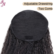 Load image into Gallery viewer, FH Unprocessed Natural Virgin Raw Kinky Straight Human Brazilian Hair Extension Ponytail