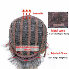 Load image into Gallery viewer, Phocas Short Brown Wigs for Women Highlight Blonde Pixie Cut Wig with Bangs Wefted Wig Caps
