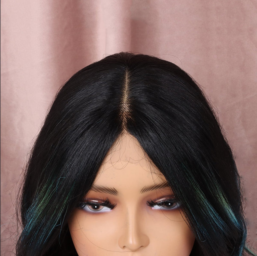 ✨2PCS 50% OFF✨ FH P13931 highlight green long wavy synthetic wig