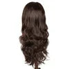 Creamily 26 Inch Brown Wigs for Black Women V Part Body Wave Wigs Synthetic Curly Wig Long Brown Wigs Cap