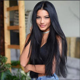 no28✨2PCS 50% OFF✨ FH P14229 straight black color middle part synthetic wig