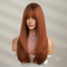 Load image into Gallery viewer, no6✨2PCS 50% OFF✨ P14428 straight ginger  color  synthetic wig with bang