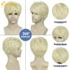 QUEENTAS K-en Wig for Men Short Hair Wigs Synthetic Mens Wigs Pixie Cut Wigs Blonde Wig for Cosplay Wigs