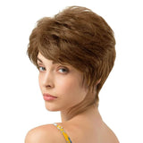 yms✨2PCS 50% OFF✨P13548 Pixie Layered Short Chestnut Brown Wig Natural Curl Synthetic Hair Wigs for Women