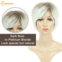 Load image into Gallery viewer, yms✨2PCS 50% OFF✨P13343 Short Blonde Wigs with Bangs Pixie Layered Short Pixie Cut Wigs for White Women Synthetic Hair