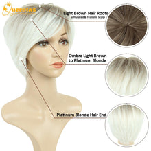 Load image into Gallery viewer, yms✨2PCS 50% OFF✨P13343 Short Blonde Wigs with Bangs Pixie Layered Short Pixie Cut Wigs for White Women Synthetic Hair