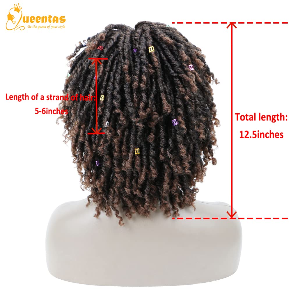 yms✨2PCS 50% OFF✨P13574 Dreadlock Wigs for Black Women and Men Short Curly Big Afro Braided Wigs Faux Locs Twist Braiding Synthetic Wigs