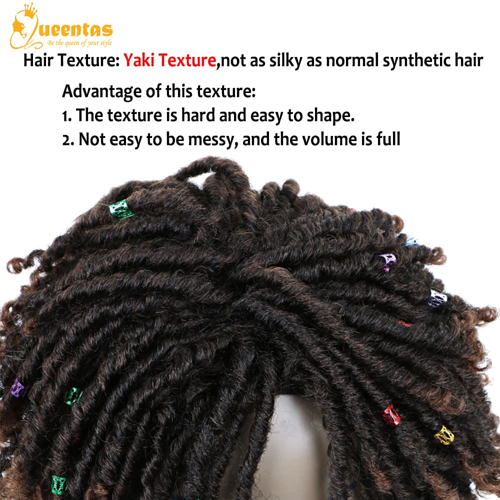 yms✨2PCS 50% OFF✨P13574 Dreadlock Wigs for Black Women and Men Short Curly Big Afro Braided Wigs Faux Locs Twist Braiding Synthetic Wigs