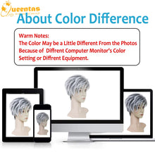 Load image into Gallery viewer, yms✨2PCS 50% OFF✨P13547 Old Lady Costume Grandma Wig Short Ombre Sliver Gray Pixie Cut Wig Dark Root Straight Layered Short Hair with Fringe Synthetic Hair Pixie Short Wigs for Black White Women