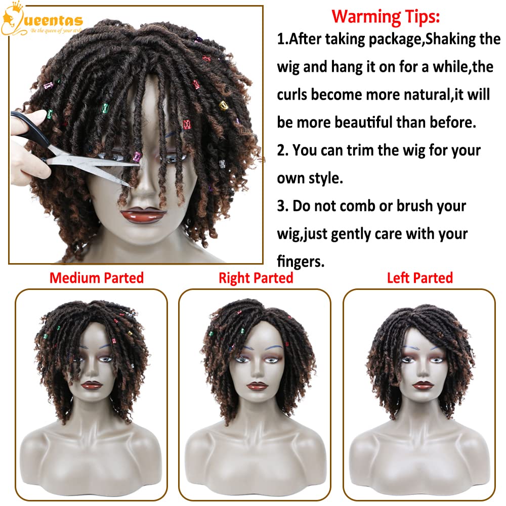 yms✨2PCS 50% OFF✨P13574 Dreadlock Wigs for Black Women and Men Short Curly Big Afro Braided Wigs Faux Locs Twist Braiding Synthetic Wigs