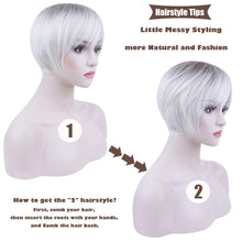 Load image into Gallery viewer, yms✨2PCS 50% OFF✨P13343 Short Blonde Wigs with Bangs Pixie Layered Short Pixie Cut Wigs for White Women Synthetic Hair