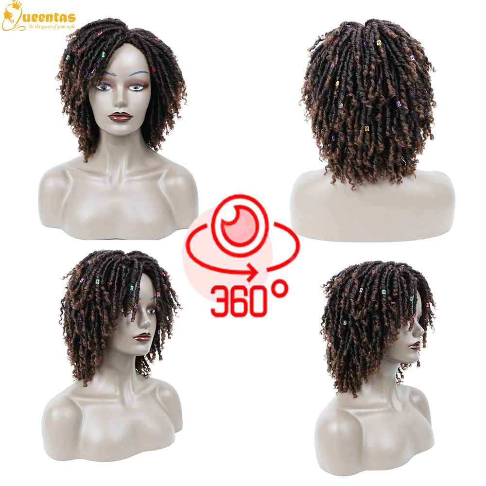 yms✨2PCS 50% OFF✨P13574 Dreadlock Wigs for Black Women and Men Short Curly Big Afro Braided Wigs Faux Locs Twist Braiding Synthetic Wigs