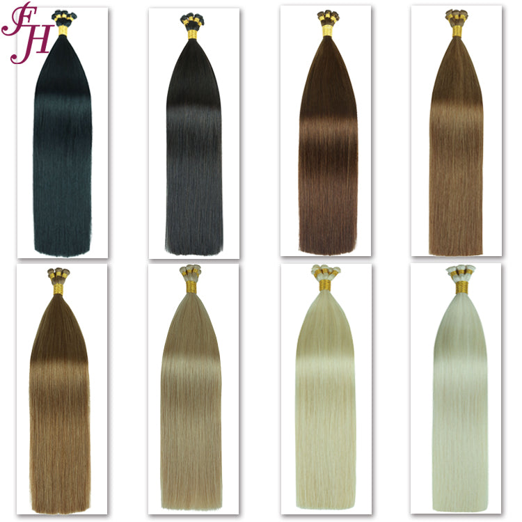 FH natural black hand-tied weft straight human hair extensions