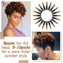 Load image into Gallery viewer, FH ombre synthetic curly hair 10 inches crochet braids hair