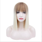 FH P13347 ombre light blonde short bob wig synthetic wig