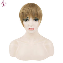 Load image into Gallery viewer, FH wholesale cheap wig high quality short Flax white gold synthetic hair wig