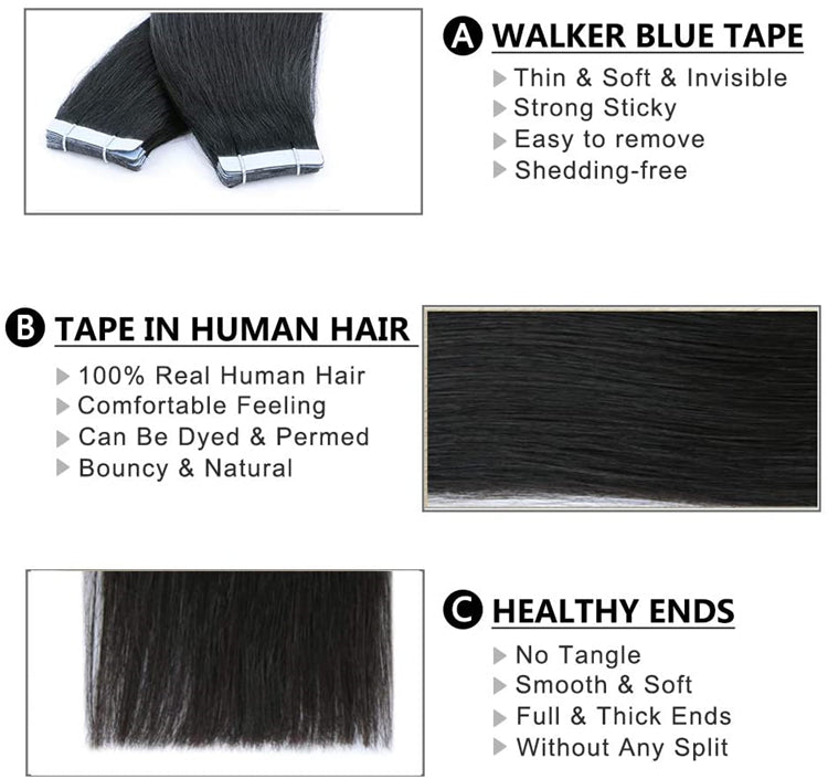 FH hair factory raw virgin human natural black tape hair extensions