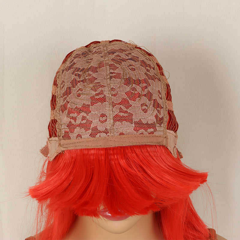 FH P13857 red color bob wig machine made synthetic wig