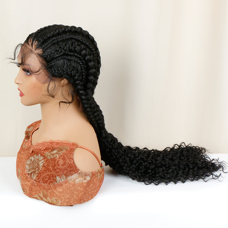 FH P13844 natural black braided wig synthetic wig