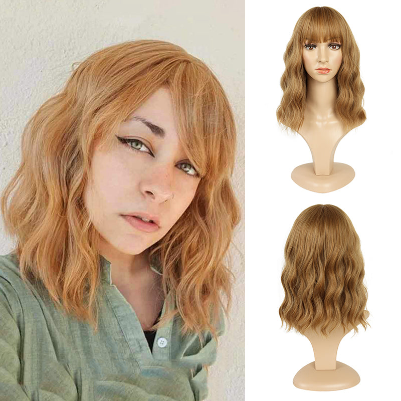 FH P13803 blonde bang wavy synthetic wig