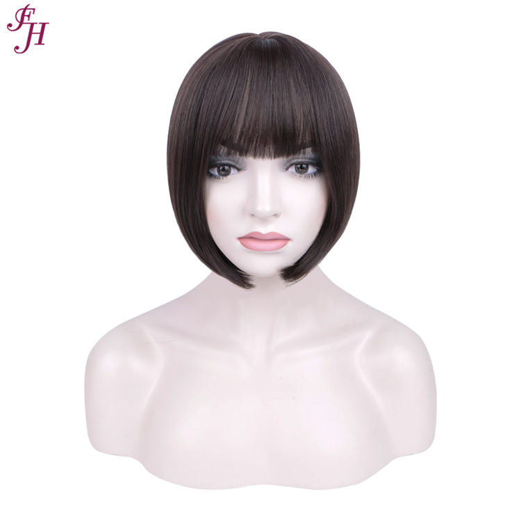 FH factory fashion wig short black bob synthetic hair wig