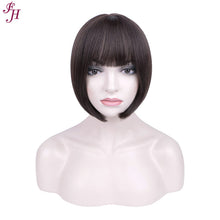 Load image into Gallery viewer, FH factory fashion wig short black bob synthetic hair wig