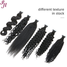 Load image into Gallery viewer, FH 100 percent original hair kinky curly tape hair extensions