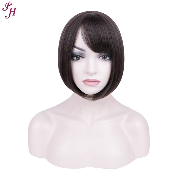 FH factory fashion wig short black bob synthetic hair wig