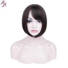 Load image into Gallery viewer, FH factory fashion wig short black bob synthetic hair wig