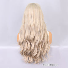 Load image into Gallery viewer, 24inch FH P14360 light blonde synthetic wig with bang