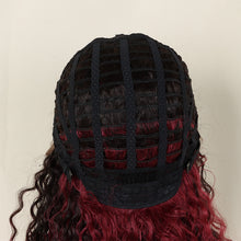 Load image into Gallery viewer, FH P13855 ombre color deep curly lace closure synthetic wig