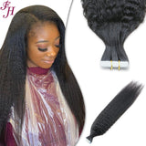 FH raw hair kinky straight human hair tape hair extensions