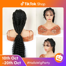 Load image into Gallery viewer, FH P13844 natural black braided wig synthetic wig