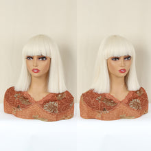 Load image into Gallery viewer, FH P13856 white short bob machine made synthetic wig