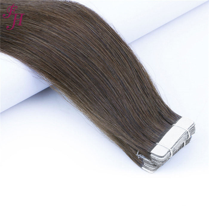 FH 100% human hair chocolate brown human hair tape hair extensions