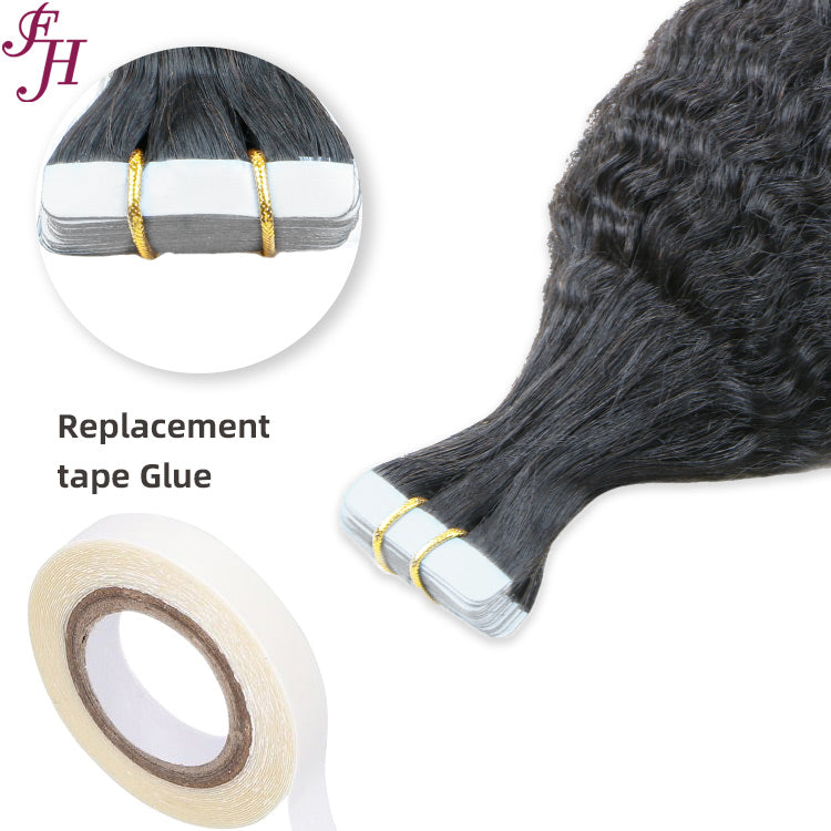 FH raw hair kinky straight human hair tape hair extensions