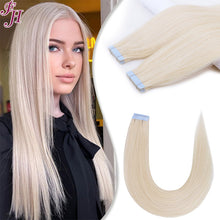 Load image into Gallery viewer, FH wholesale human hair extensions platinum blonde tape hair extensions