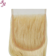 Load image into Gallery viewer, FH human hair 613 blonde 5x5 body lace closure