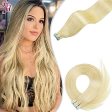 Load image into Gallery viewer, FH virgin raw human hair extensions 613 blonde tape hair extension