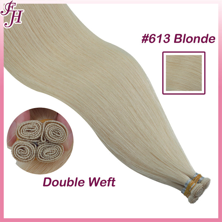 FH wholesale 613 blonde 4 pieces hand-tied weft human hair extensions