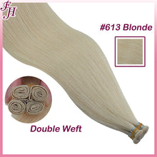 Load image into Gallery viewer, FH wholesale 613 blonde 4 pieces hand-tied weft human hair extensions