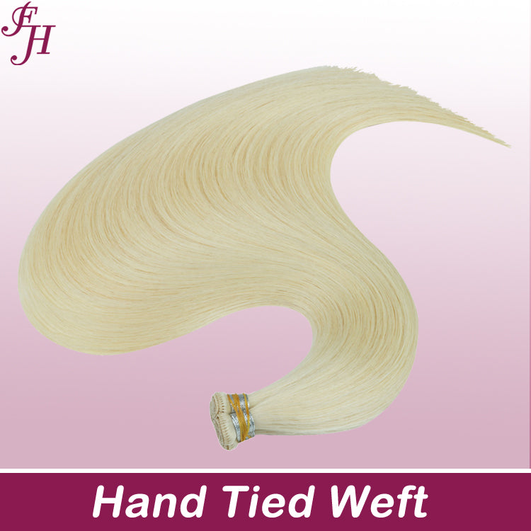 FH wholesale 613 blonde 4 pieces hand-tied weft human hair extensions