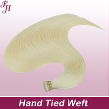 Load image into Gallery viewer, FH wholesale 613 blonde 4 pieces hand-tied weft human hair extensions