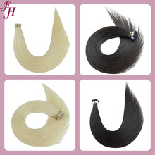 Load image into Gallery viewer, FH wholesale 613 blonde 4 pieces hand-tied weft human hair extensions