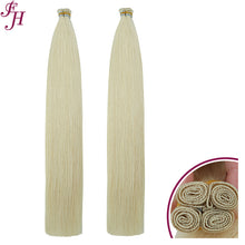 Load image into Gallery viewer, FH wholesale 613 blonde 4 pieces hand-tied weft human hair extensions