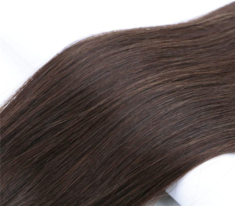 FH human hair invisible dark brown color virgin hair hair extensions