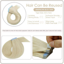 Load image into Gallery viewer, FH wholesale human hair extensions platinum blonde tape hair extensions