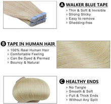 Load image into Gallery viewer, FH wholesale human hair extensions platinum blonde tape hair extensions